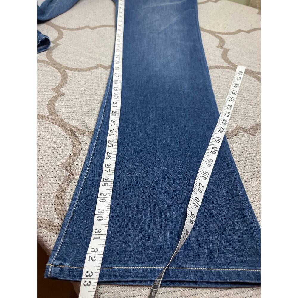 Betabrand 4-Pocket Bootcut Yoga Denim Jeans Pull-On Stretch Blue, Size Large - Picture 5 of 13